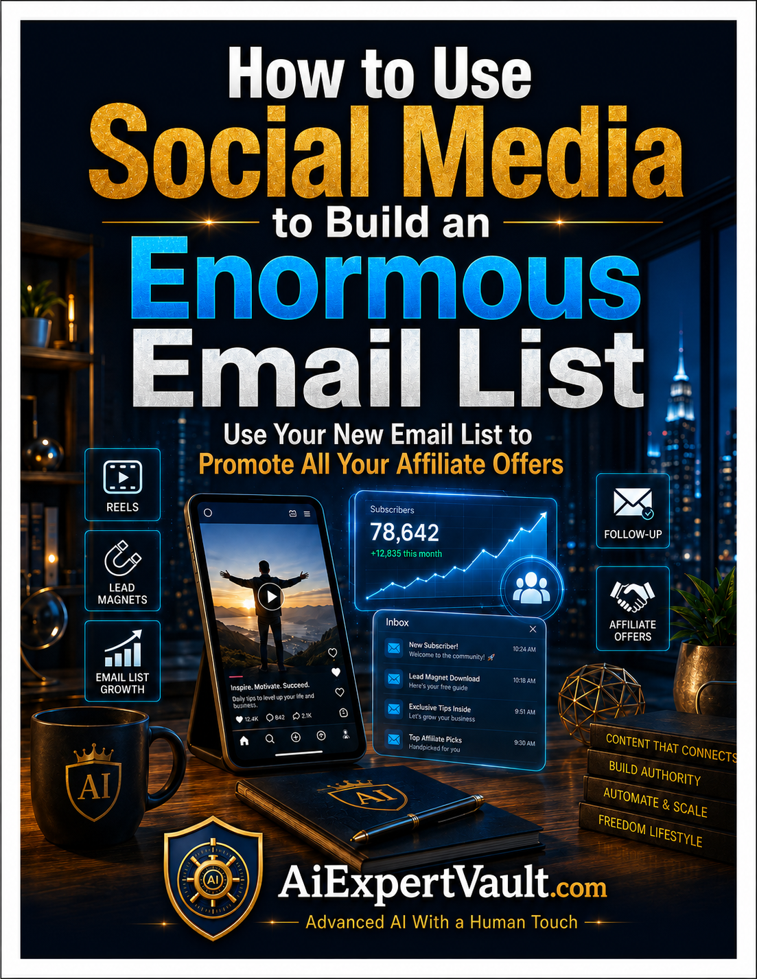 How to Use Social Media to Build an Enormous Email List — bonus ebook cover